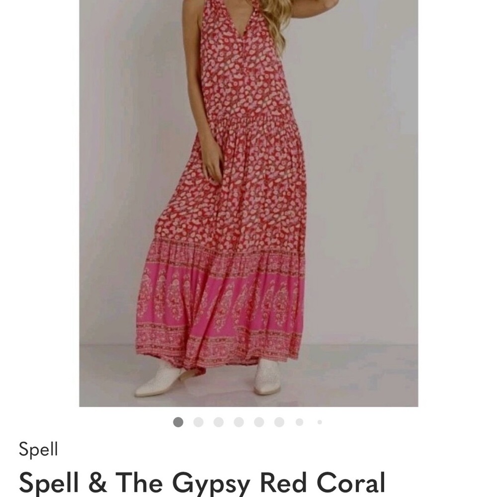 Spell Vibrant Pink Red Maxi Dress
